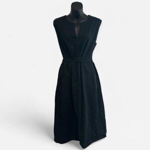 Banana Republic Linen Blend Belted Dress – Deep Navy, Minimalist Fit